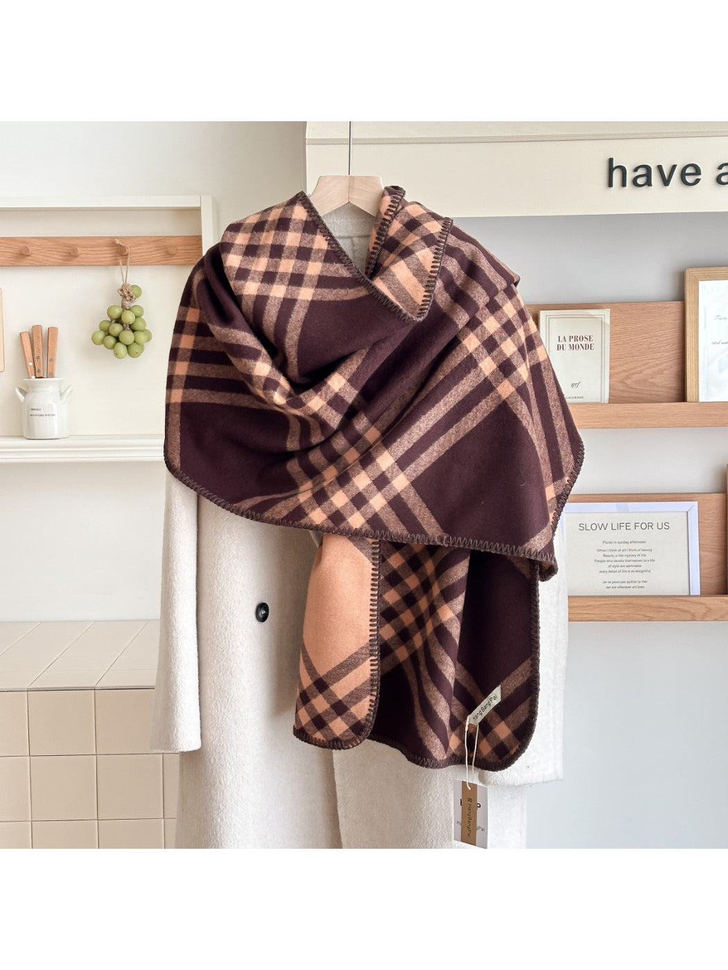 Scarvii - Plaid Reversible Cozy Wrap Scarf