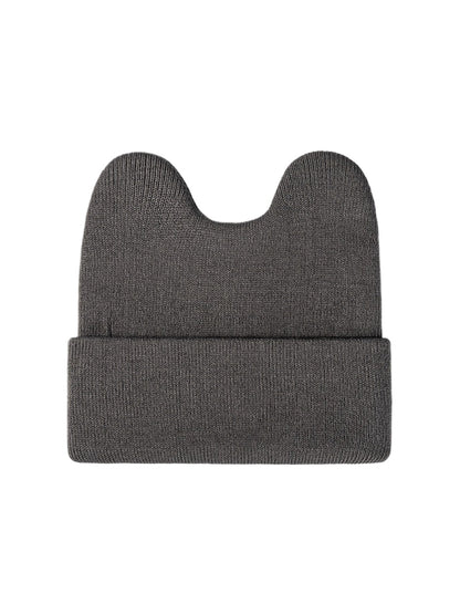 Haila - Rounded Ear Cuffed Knit Beanie