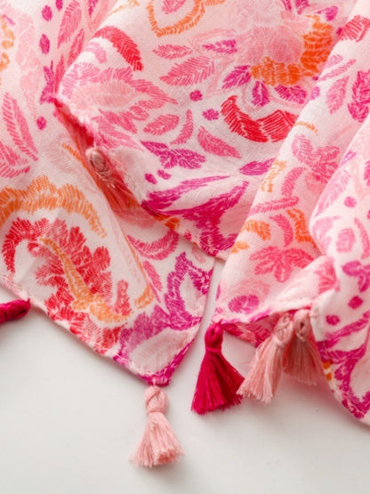 Scarvii - Boho Style Plant Floral Print Scarf - Chic & Fresh