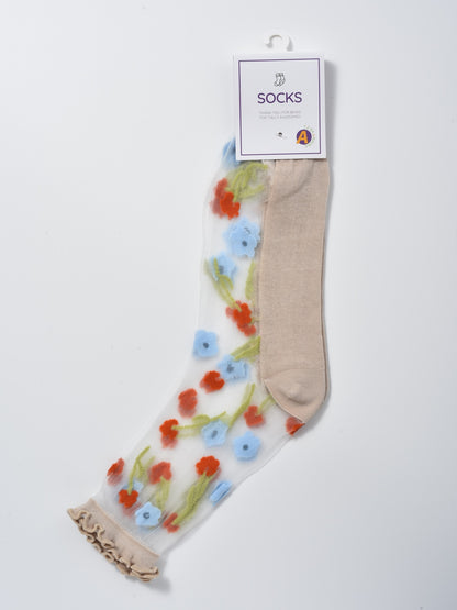 Rufia - Soft Sheer Floral Vine Crew Socks product image 6