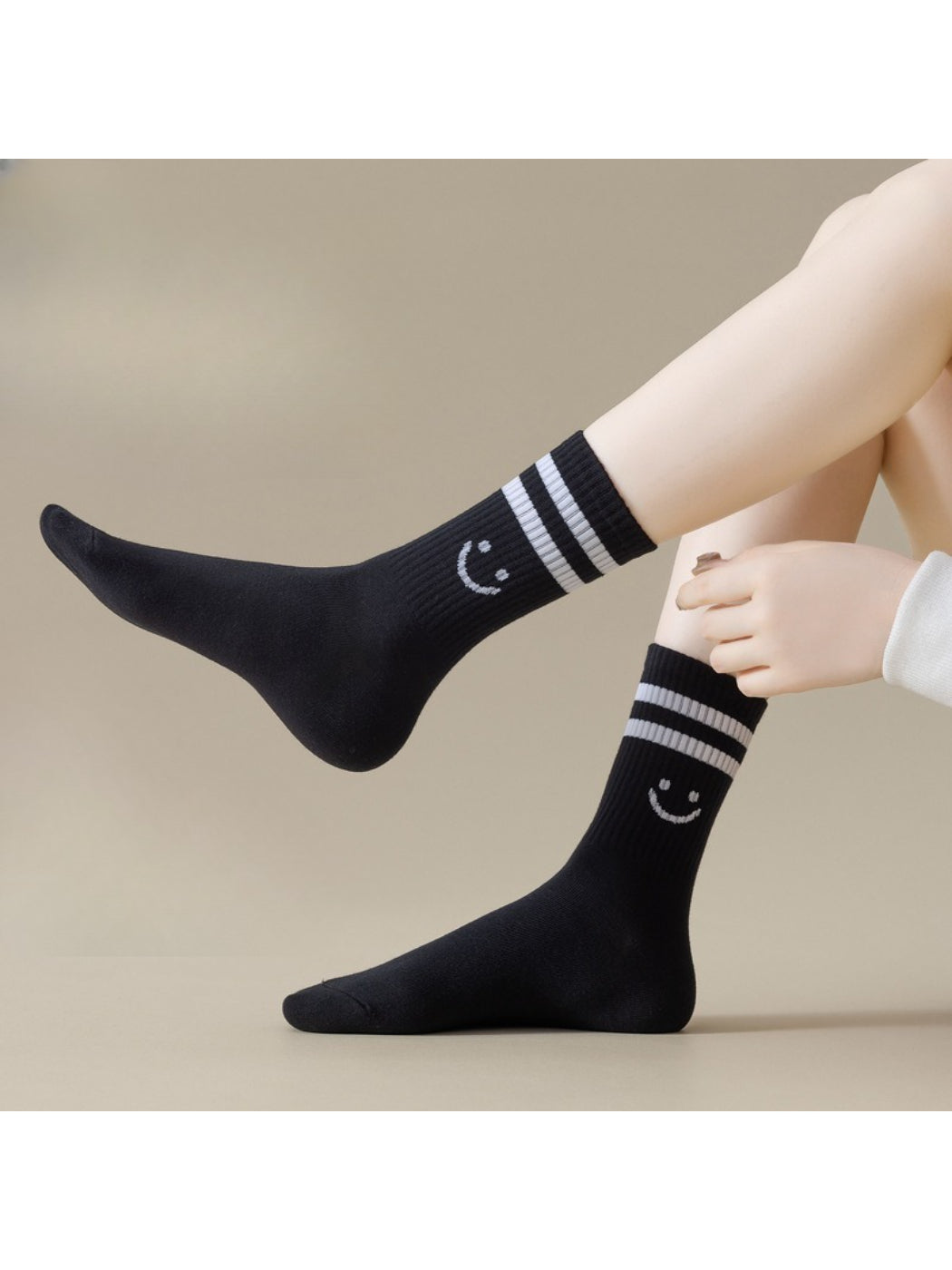 Rufia - Smiley Face Stripe Crew Socks product image 2