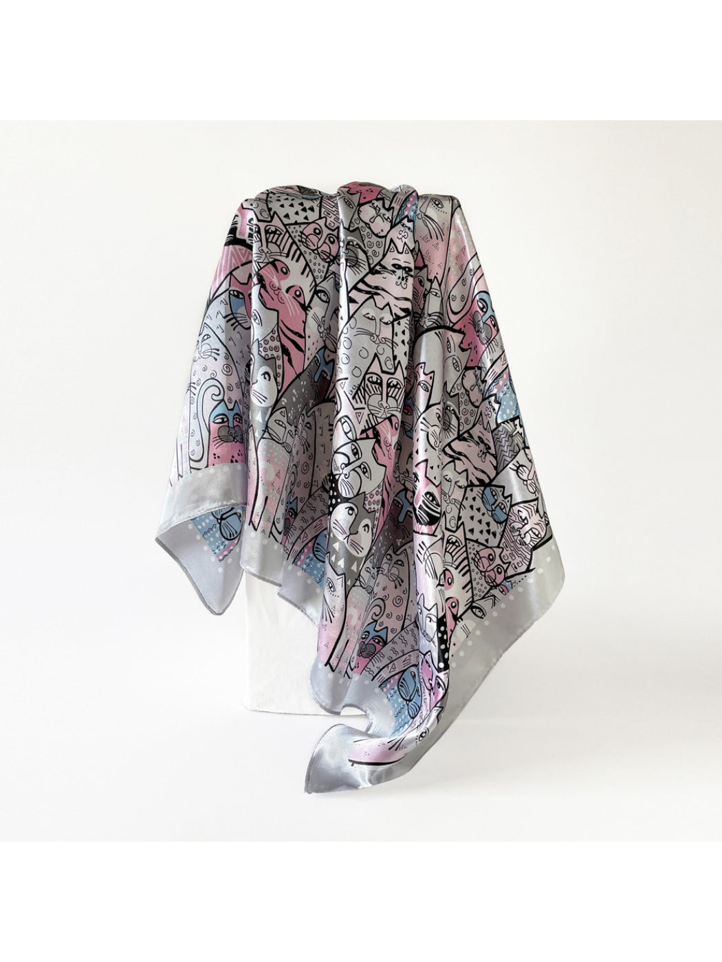Scarvii - Colorful Cat Pattern Square Scarf