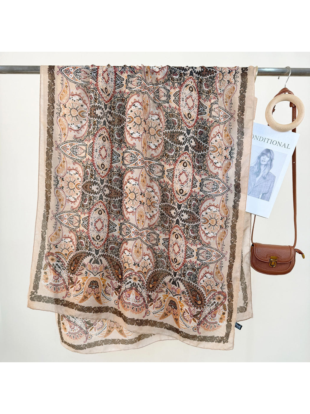 Scarvii - Ornate Paisley Print Lightweight Scarf