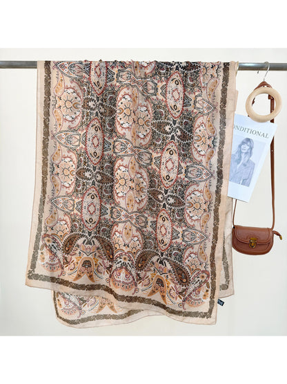 Scarvii - Ornate Paisley Print Lightweight Scarf