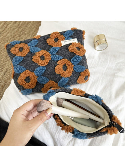 Cosbai - Plush Retro Flower Pouch
