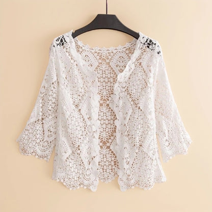 Crosa - Sheer Crochet Cardigan - Ethereal Summer Cover-Up