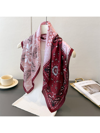 Scarvii - Colorblock Printed Paisley Scarf