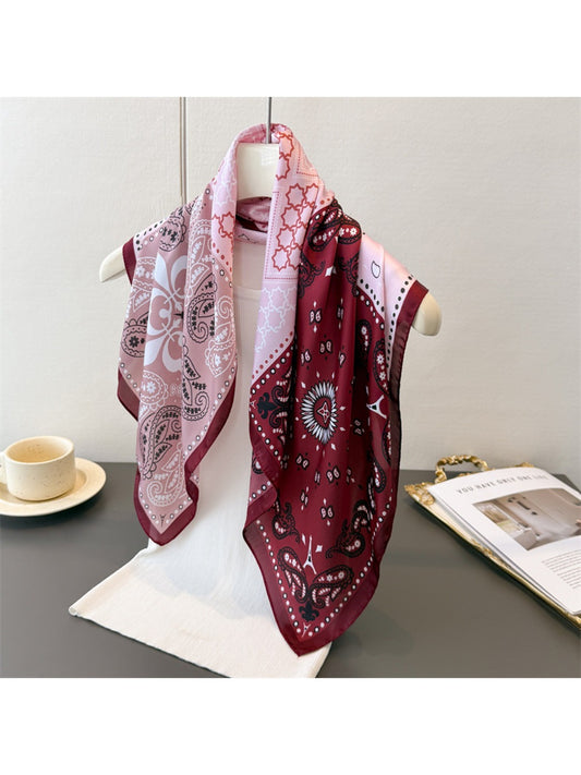 Scarvii - Colorblock Printed Paisley Scarf