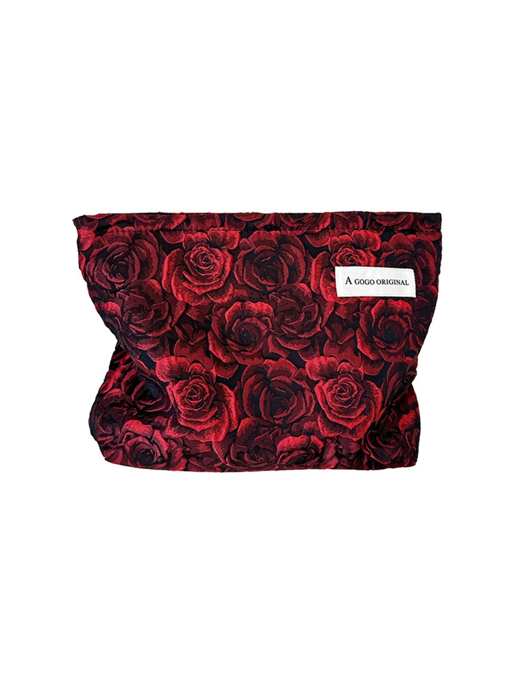 Cosbai - Rose Pattern Zipper Cosmetic Organizer Bag