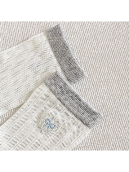 Rufia - Sweet Colorblock Bow Detail Crew Socks