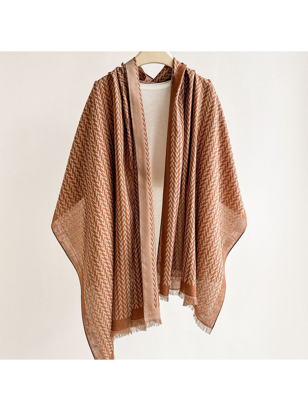 Scarvii - V-Shape Geometric Print Summer Wrap Scarf