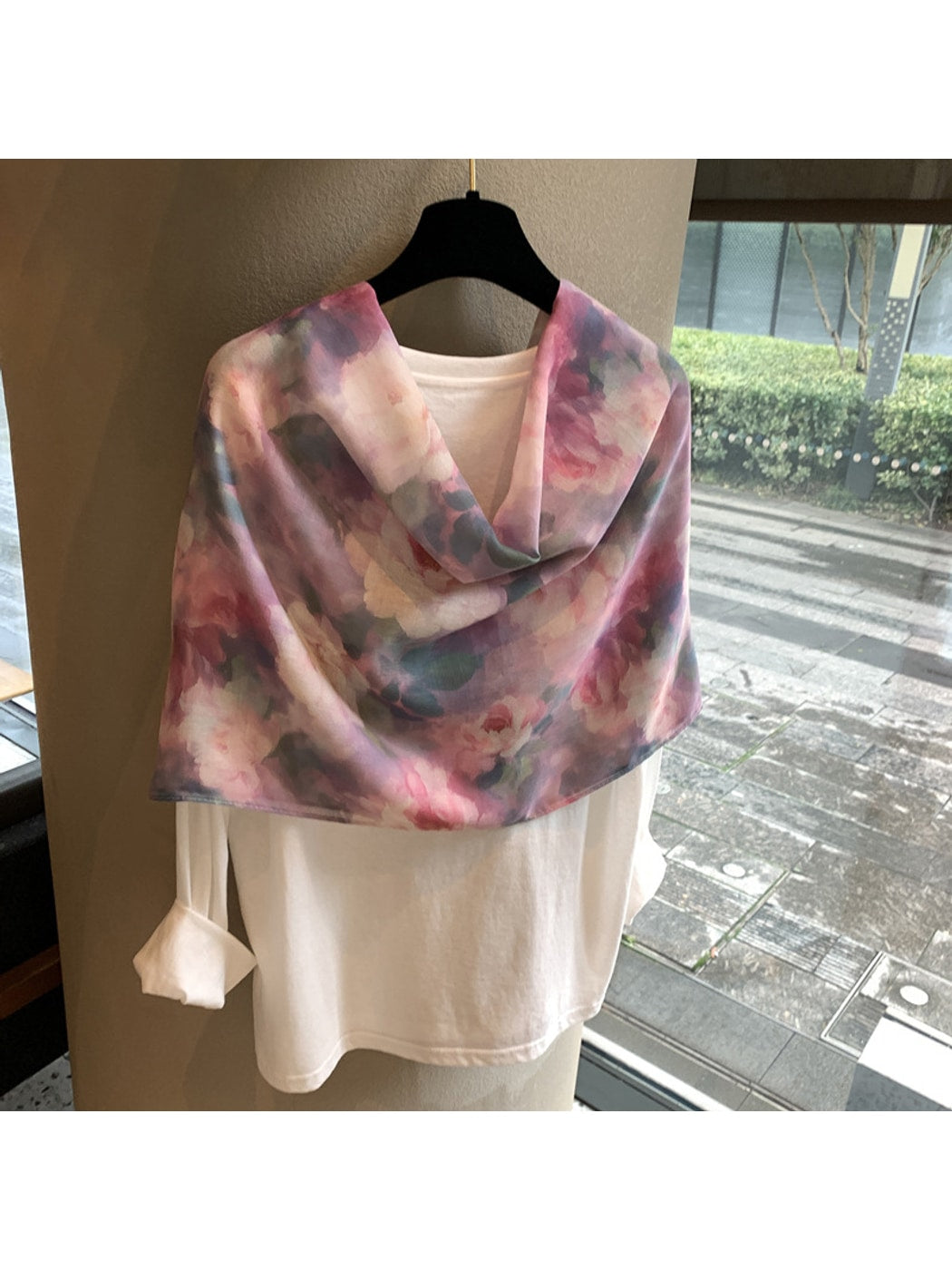 Scarvii - Floral Print Layering Shawl Scarf