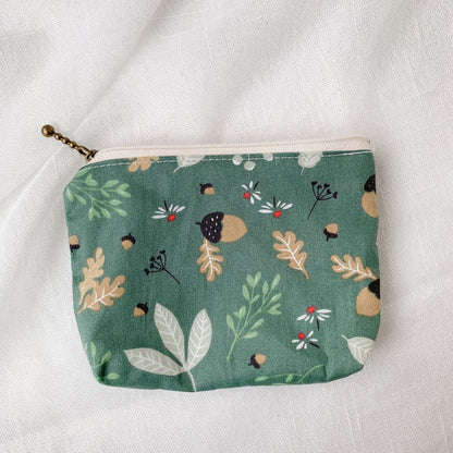 Cosbai canvas printed coin purse with colorful abstract design on canvas fabric