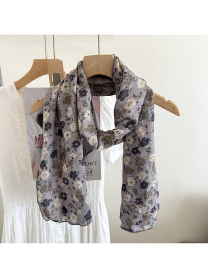 Scarvii - Floral Print Long Scarf