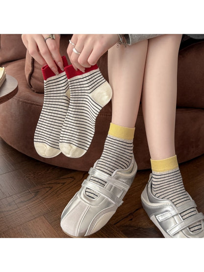 Rufia - Striped Colorblock Everyday Ankle Socks