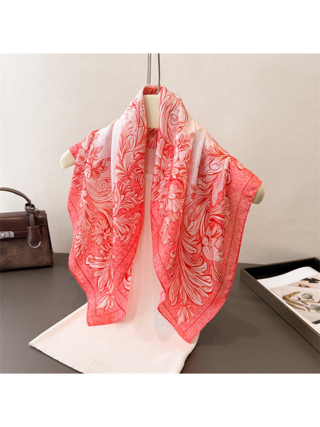 Scarvii - Elegant Baroque Border Print Scarf