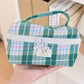 Cosbai - Handheld Plaid Toiletry Organizer Pouch Bag