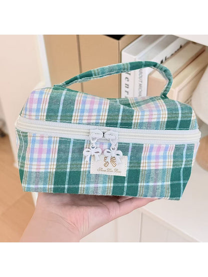 Cosbai Handheld Plaid Toiletry Organizer Pouch Bag product photo 5