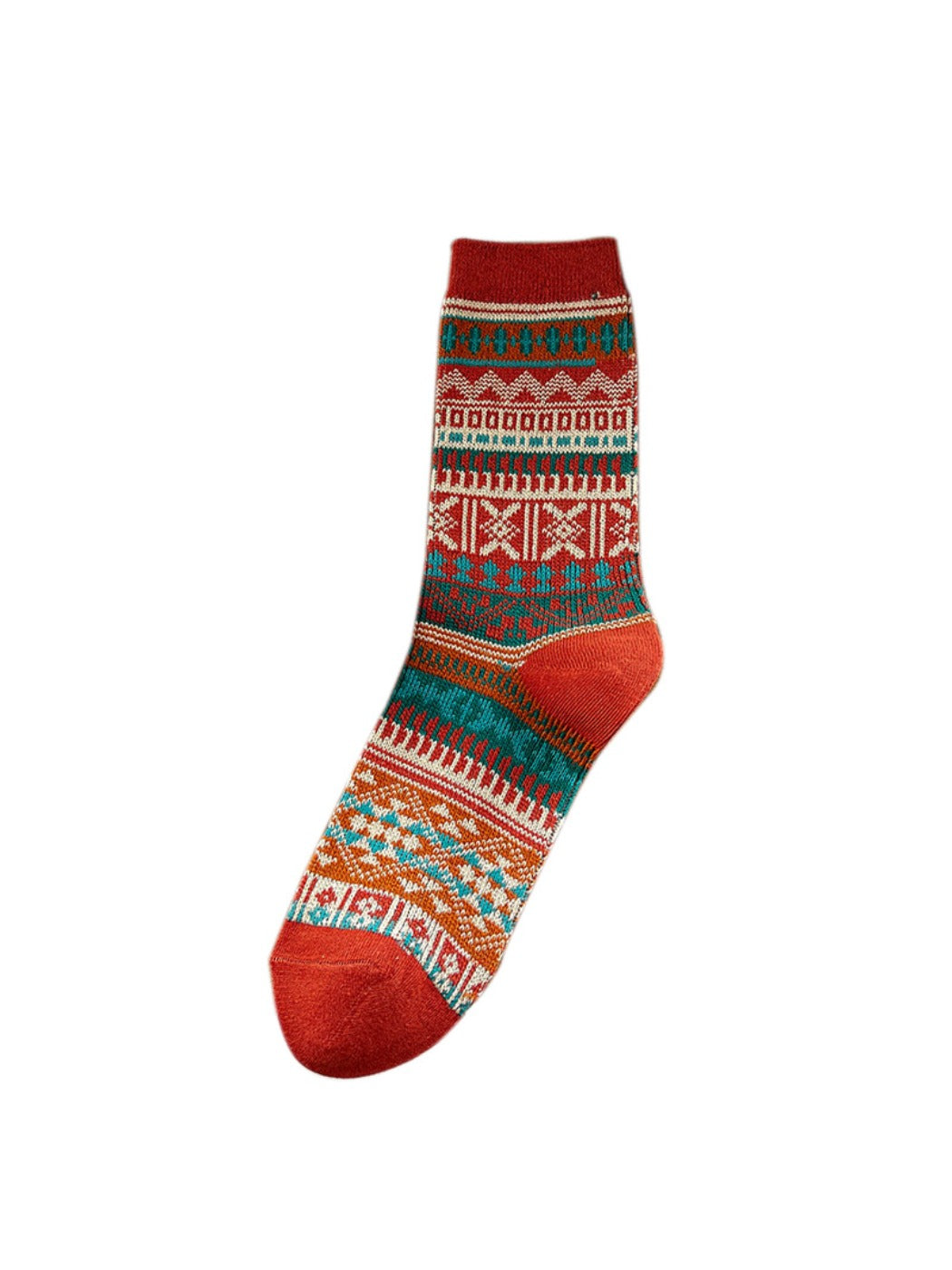Rufia - Vintage Geometric Pattern Women's Mid-Calf Socks
