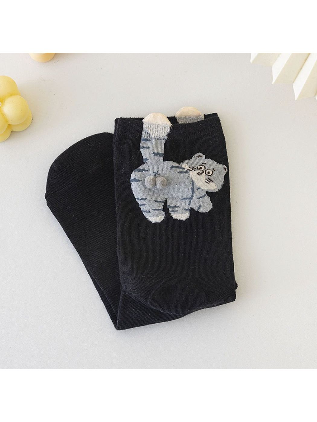 Rufia - Whimsical Cat Motif Crew Socks product image 4