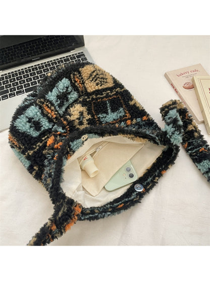 Cosbai - Patterned Soft Knit Shoulder Bag
