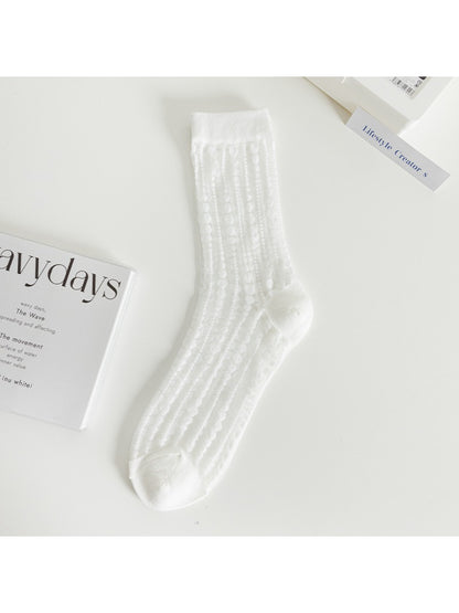 Rufia - Sheer Dot Stripe Mesh Socks