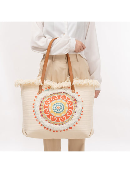 Cosbai - Boho Fringe Tote Bag