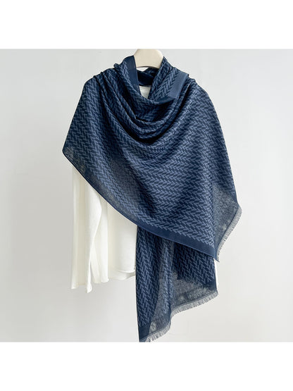 Scarvii - V-Shape Geometric Print Summer Wrap Scarf