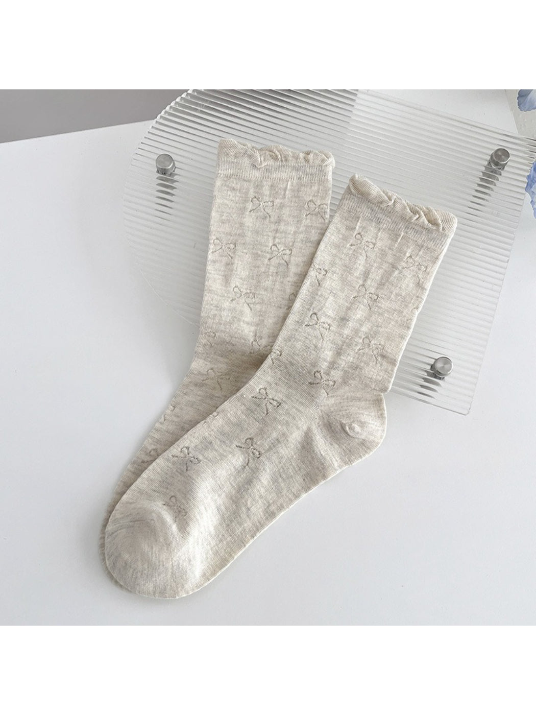 Rufia - Bow Textured Sheer Crew Socks product image 10