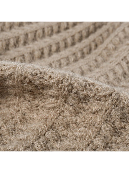 Haila - Fuzzy Textured Rib Knit Cuffed Beanie
