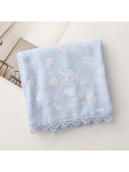 Scarvii – Soft Rose Pattern Light Layer Scarf