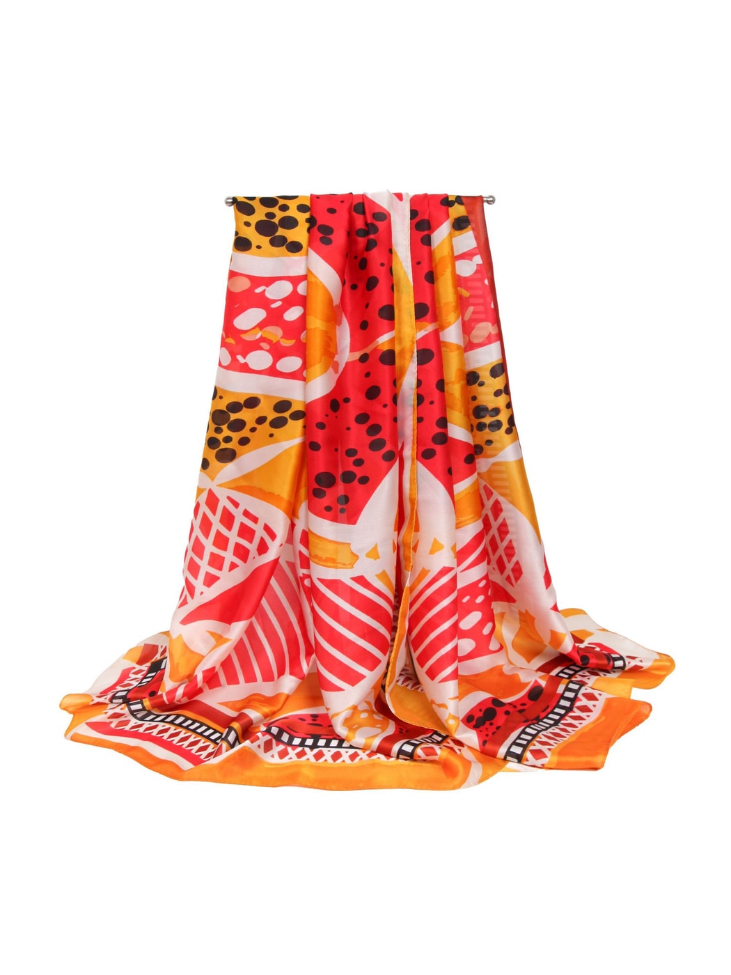 Scarvii - Border Polka Dot Printed Scarf