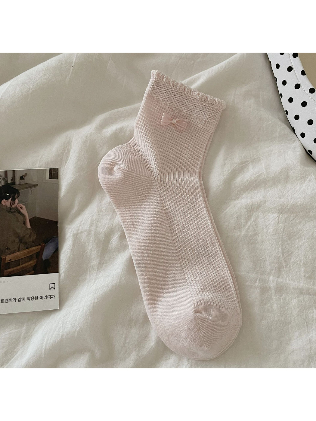 Rufia Ribbon Mesh Floral Mid Calf Socks product image
