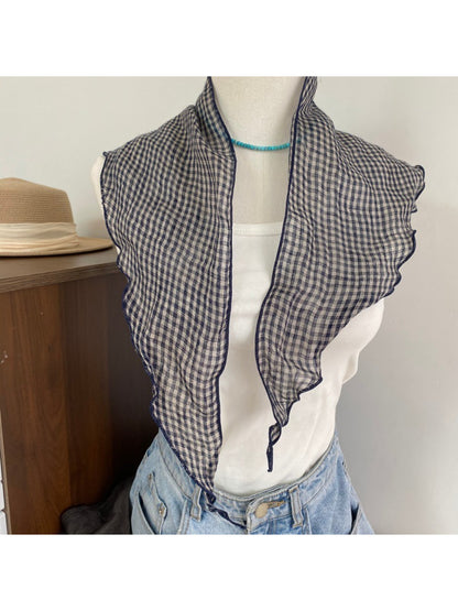 Scarvii Gingham Check Triangle Scarf