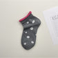 Rufia Dot Color Block Low Cut Socks in pastel color scheme with dot accents