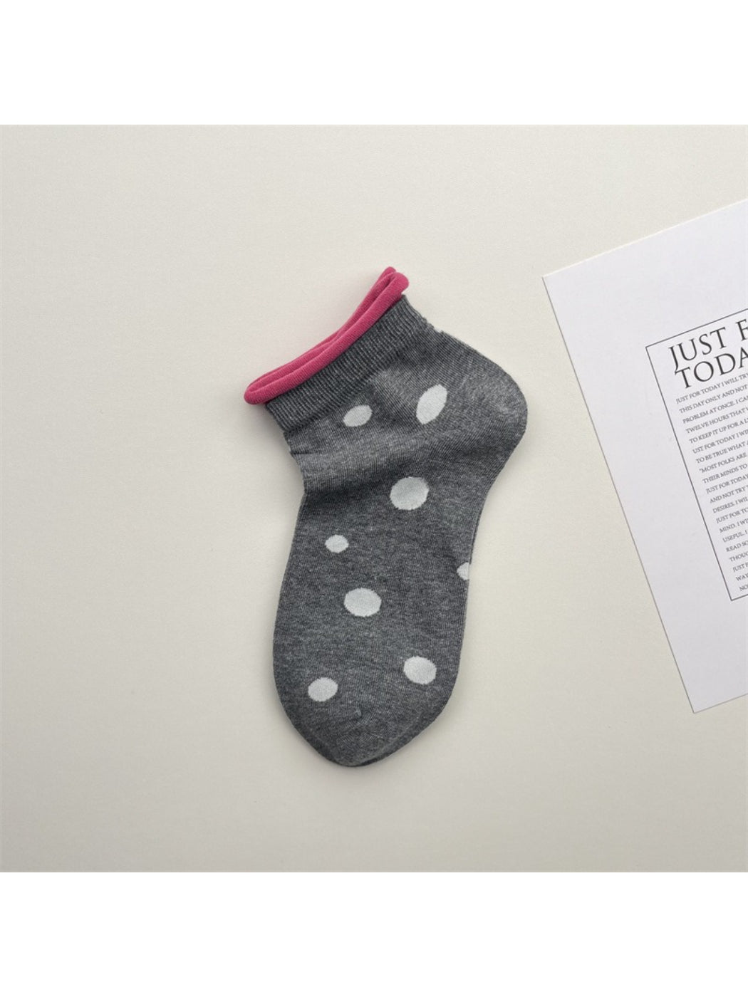 Rufia Dot Color Block Low Cut Socks in pastel color scheme with dot accents