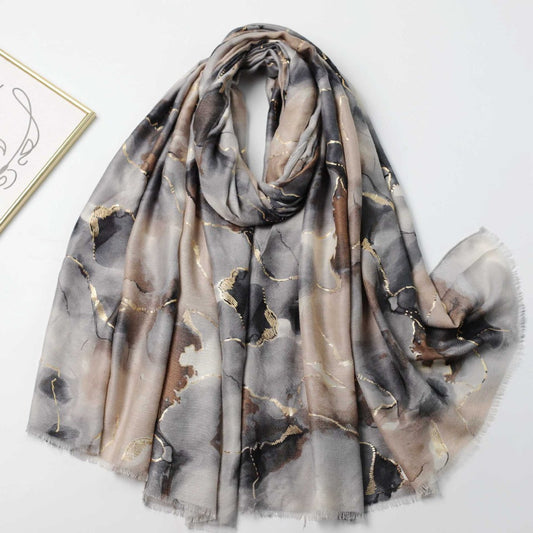 Scarvii -  Shimmer Print Scarf - Elegant & Trendy