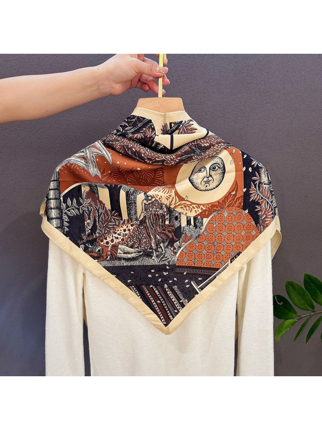 Scarvii - Tropical Palm Tree Print Triangle Bandana