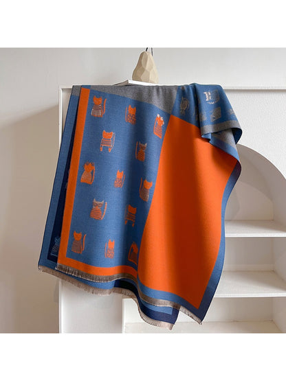 Scarvii – Cute Cat Print Long Scarf & Shawl