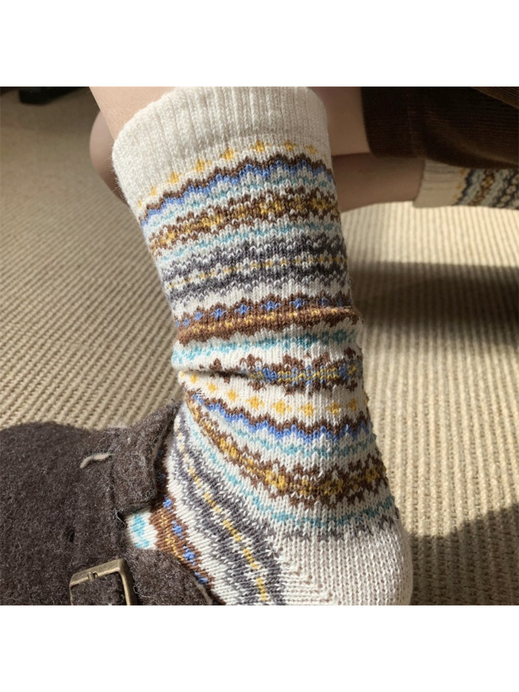 Rufia - Cozy Fair Isle Crew Sock