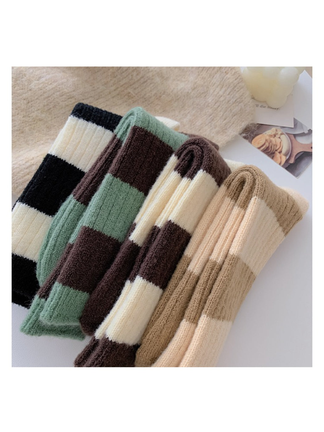 Rufia - Classic Wide Stripe Crew Socks