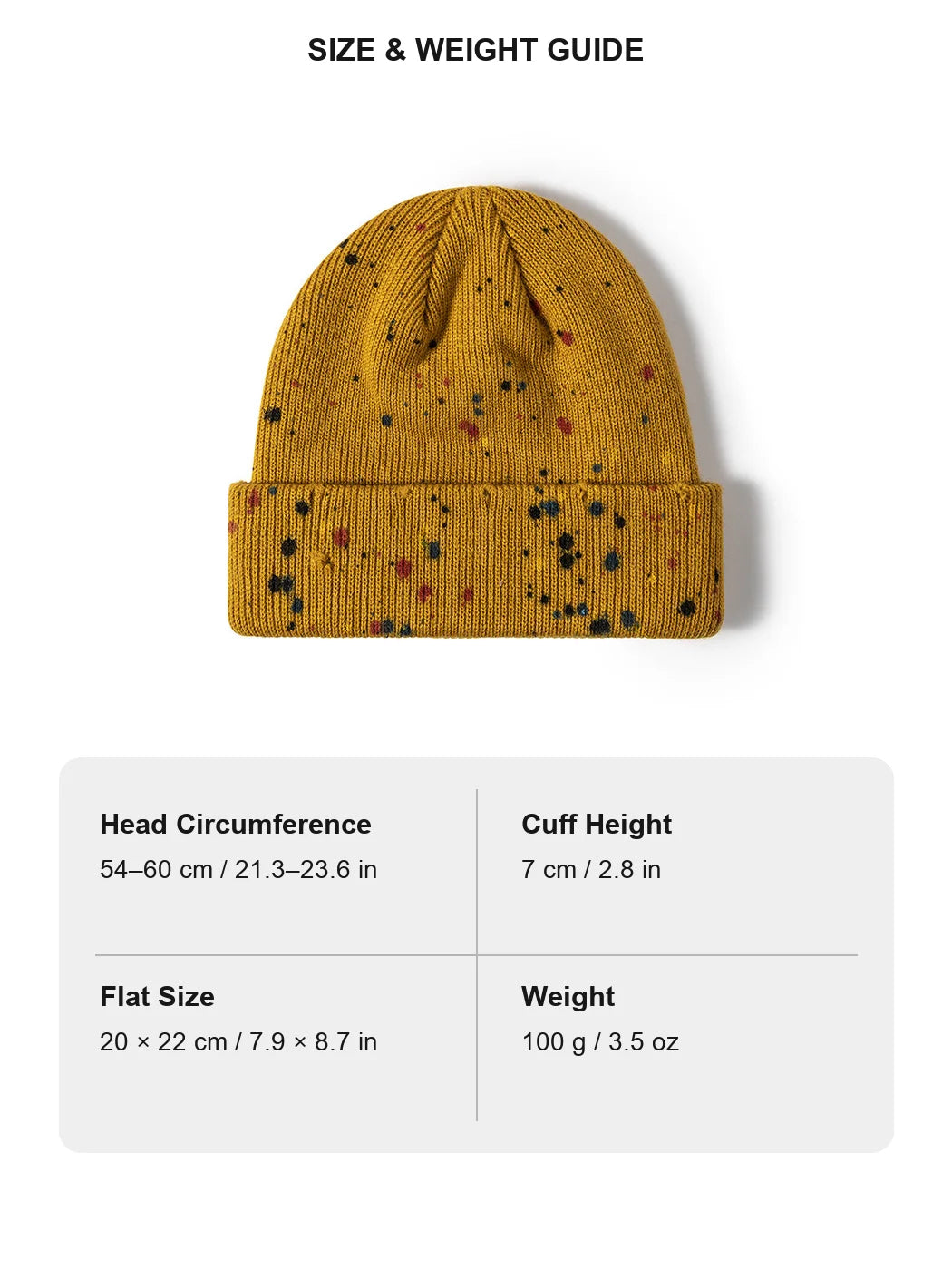 Haila - Paint Splatter Cuffed Knit Beanie