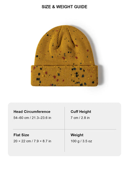 Haila - Paint Splatter Cuffed Knit Beanie