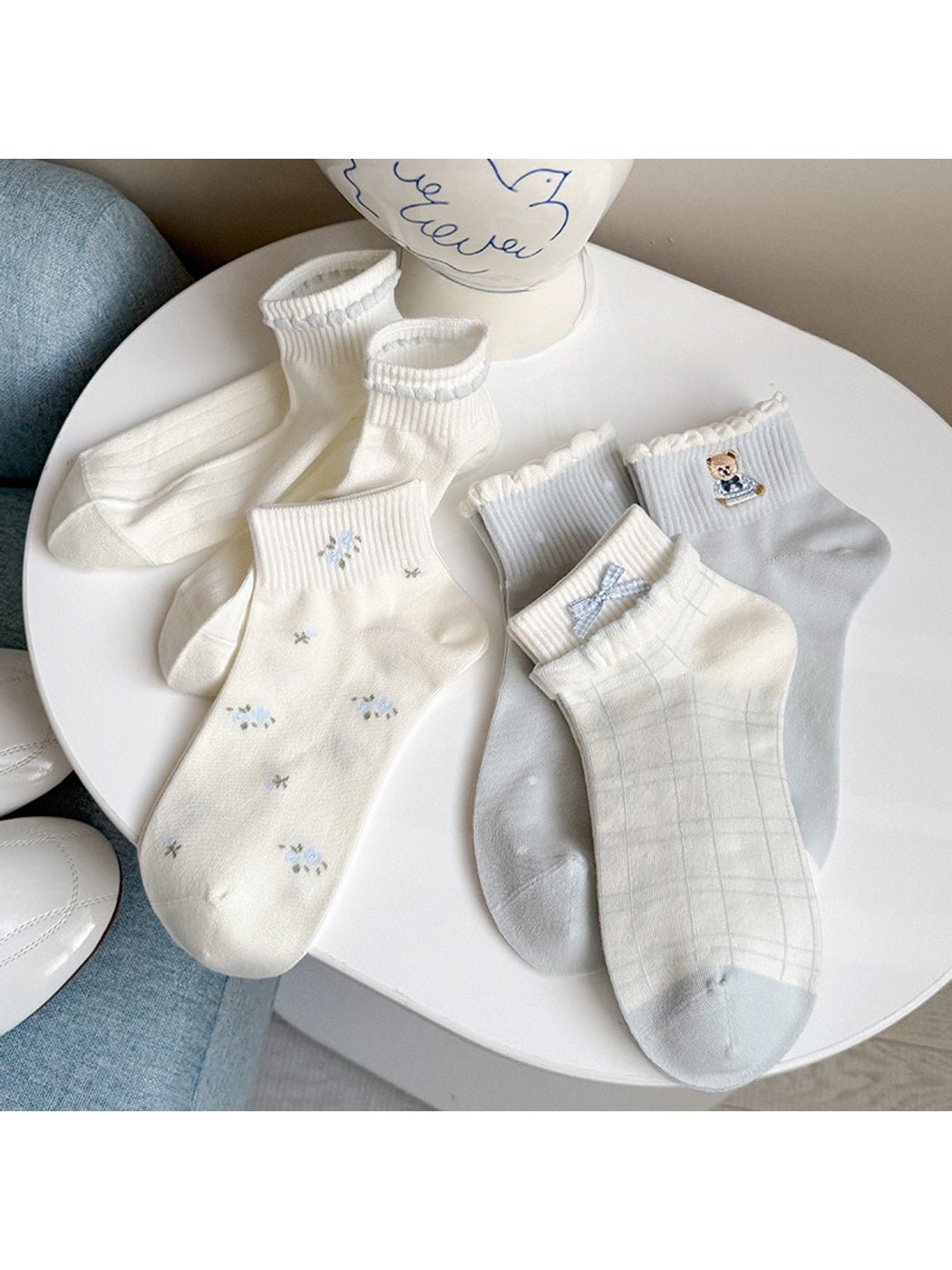 Rufia - Sweet Bow and Dot Women's Ankle Socks