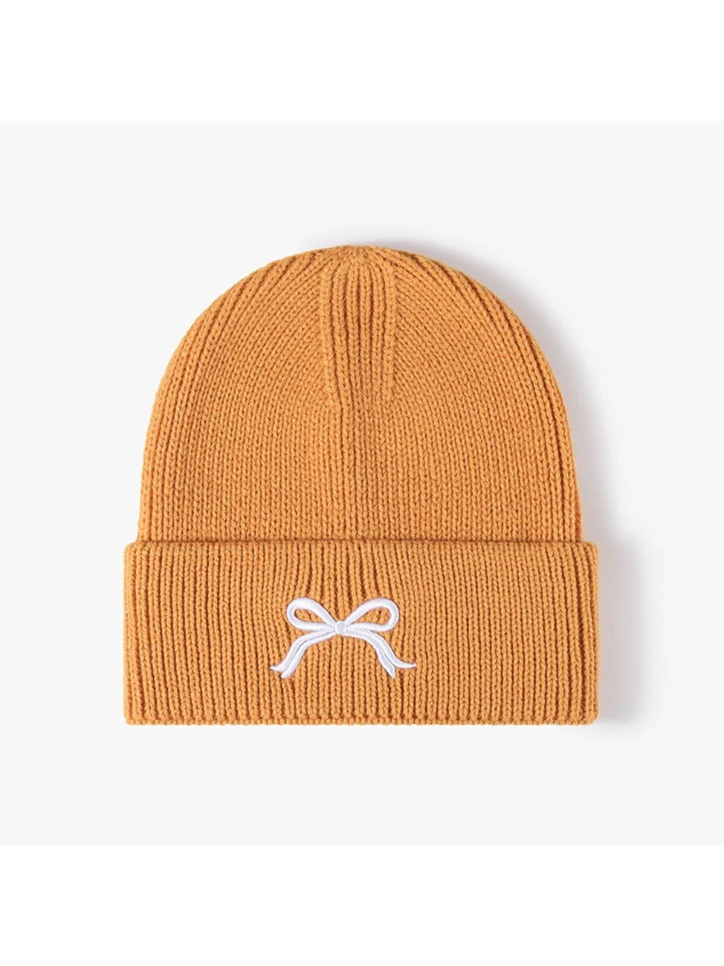 Haila - Bow Embroidered Cuffed Knit Beanie