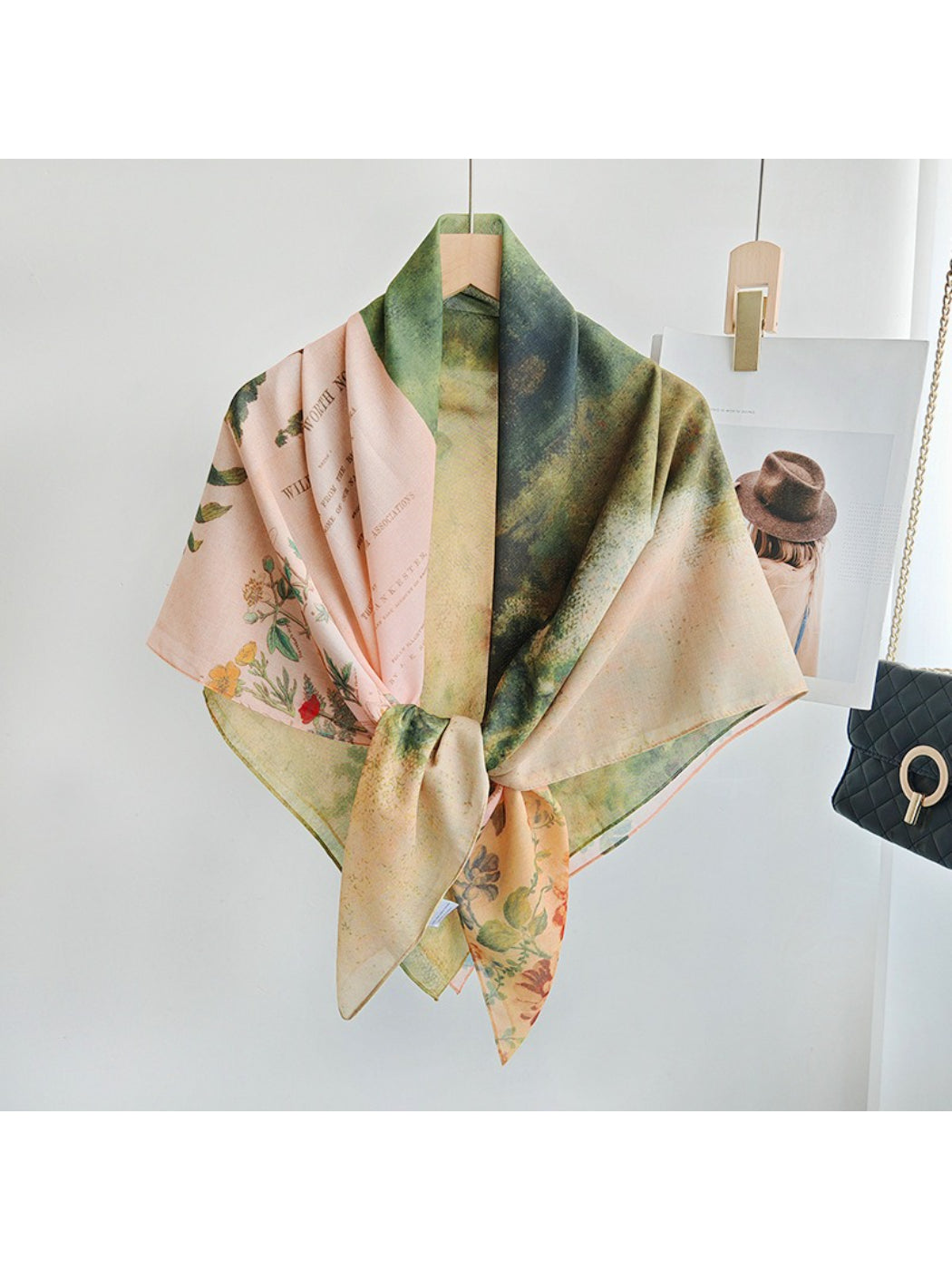 Scarvii Painterly Floral Square Scarf