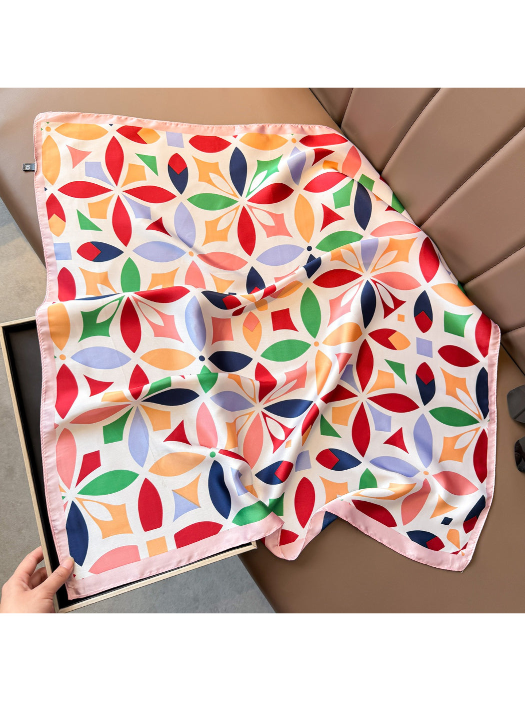 Scarvii Colorful Geometric Square Scarf