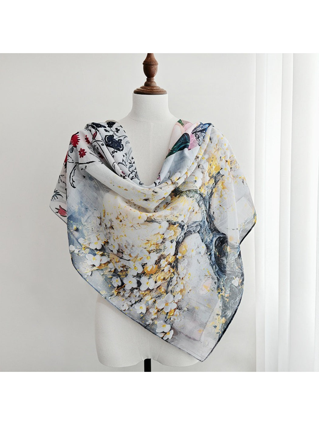 Scarvii Floral Collage Square Scarf