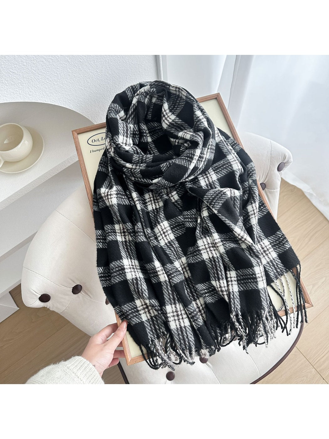 Scarvii - Classic Plaid Fringed Winter Scarf