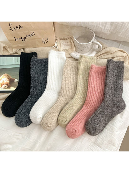 Rufia - Fuzzy Ribbed Cozy Crew Socks